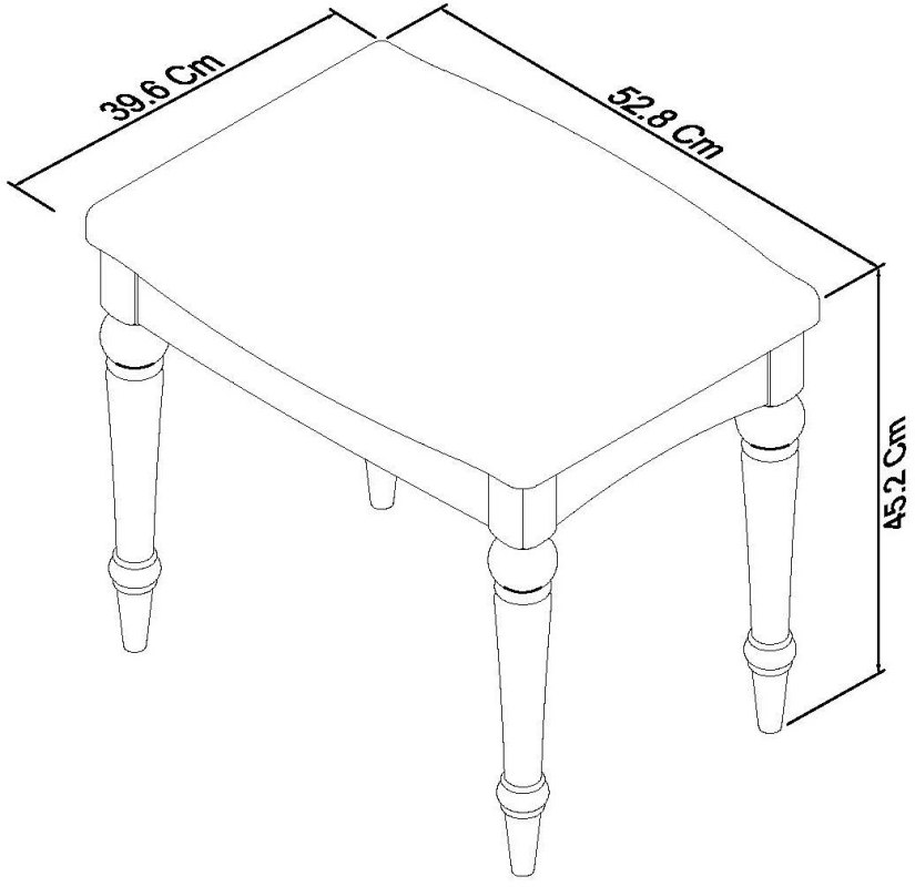 Miller - Soft Grey Vanity Stool in Pebble Grey Fabric Specification