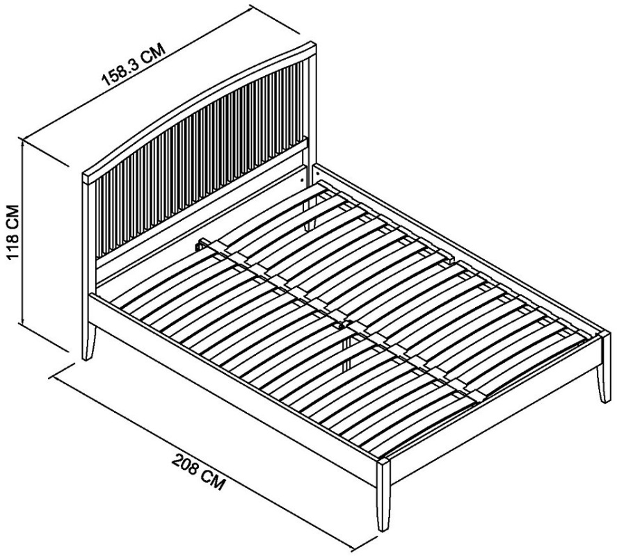 Palmer - White King Bed Frame 150cm Specification