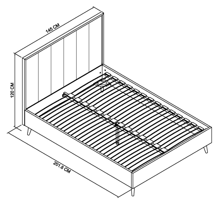 Morreto - Fumed Oak Panel Double Bed Frame 135cm Specification