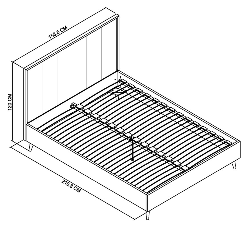 Morreto - Fumed Oak Panel King Bed Frame 150cm Specification
