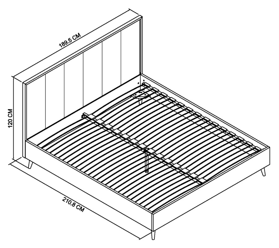 Morreto - Fumed Oak Panel Super King Bed Frame 180cm Specification