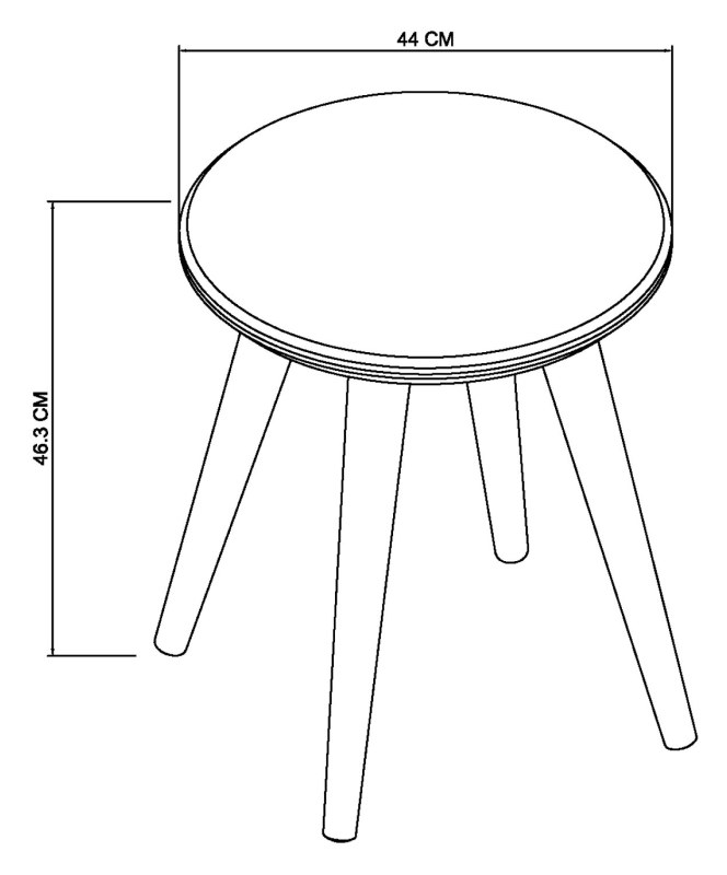 Morreto - Fumed Oak Vanity Stool Specification