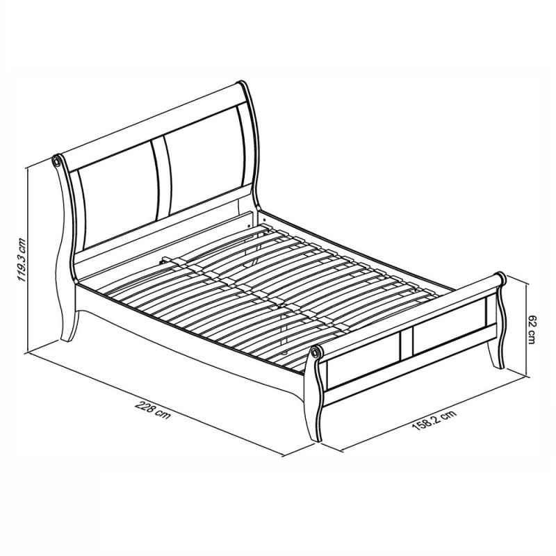 Venet - White King Bed Frame 150cm Specification