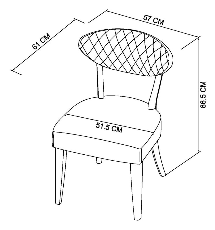 Bosco - Rustic Oak Dining Chair in Mustard Velvet (Pair) Specification