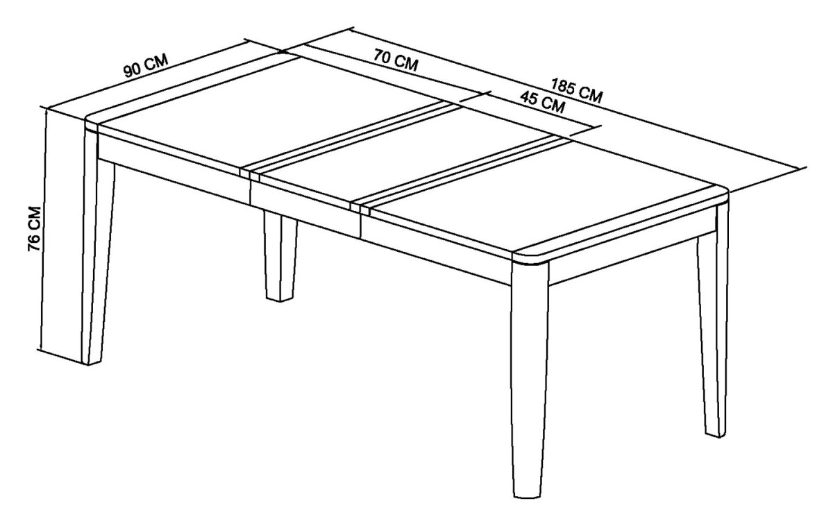 Rushbury - Oak 4-6 Seater Extendable Dining Table Specification