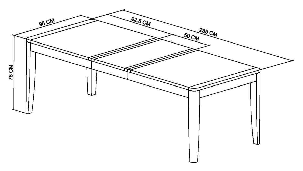Rushbury - Oak 6-8 Seater Extendable Dining Table Specification