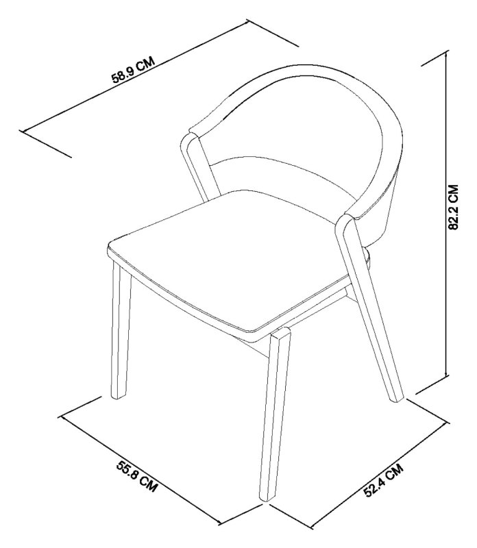Rosen - Rustic Oak Dining Chair in Ivory Bonded Leather (Pair) Specification