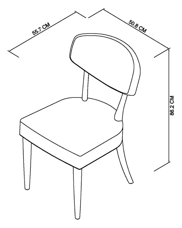 Norman - Scandi Oak Dining Chair in Grey Fabric (Pair) Specification