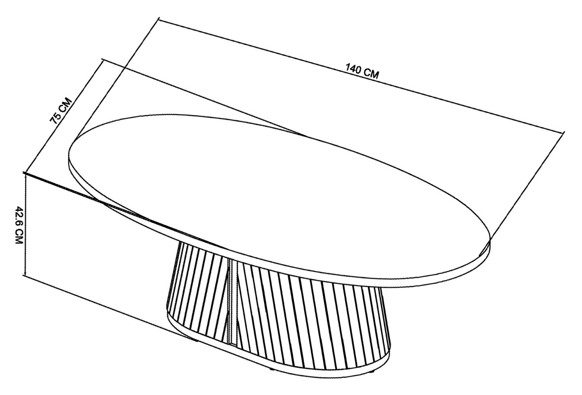 Astra - Scandi Oak Oval Coffee Table Specification
