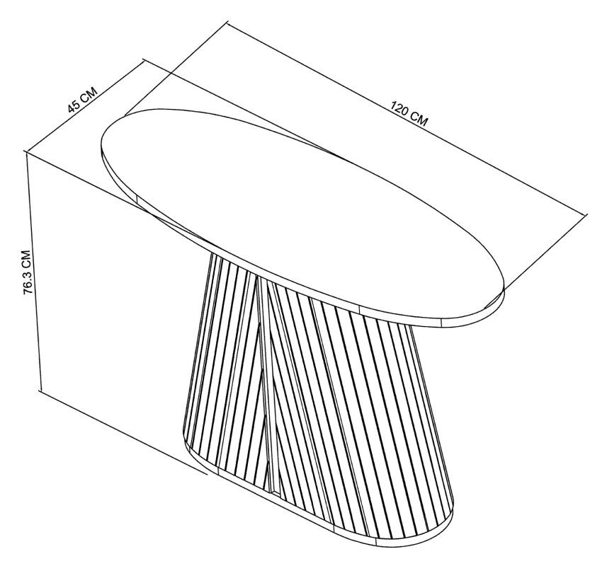 Astra - Scandi Oak Oval Console Table Specification