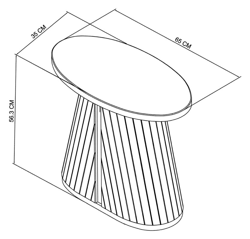 Astra - Grey Oiled Oak Oval Lamp Table Specification