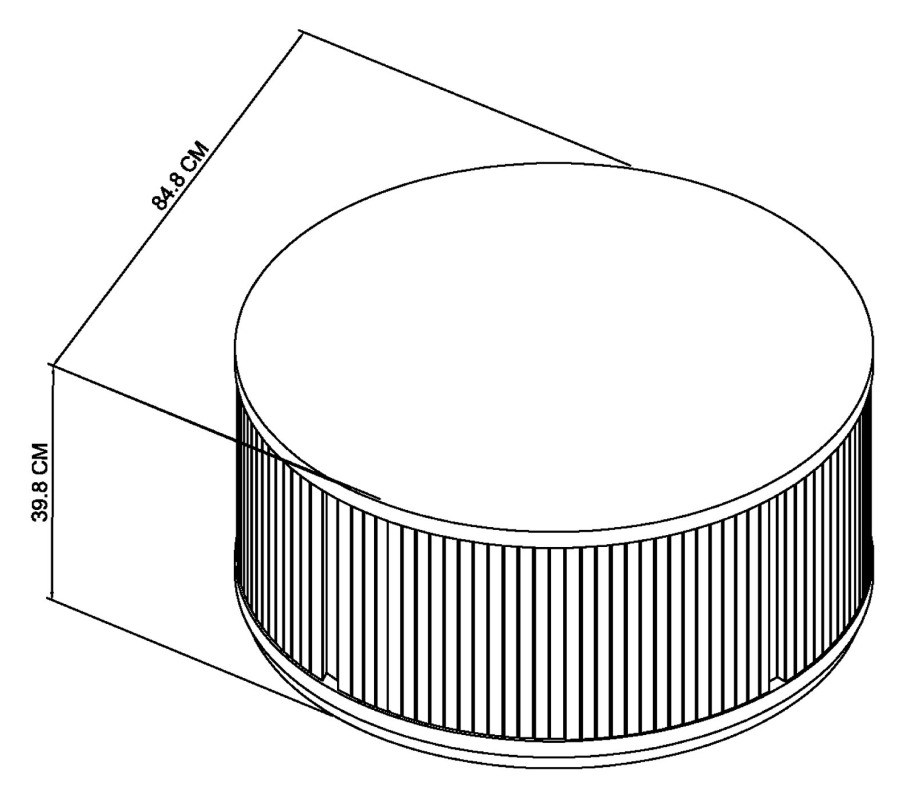 Astra - Grey Oiled Oak Round Coffee Table Specification