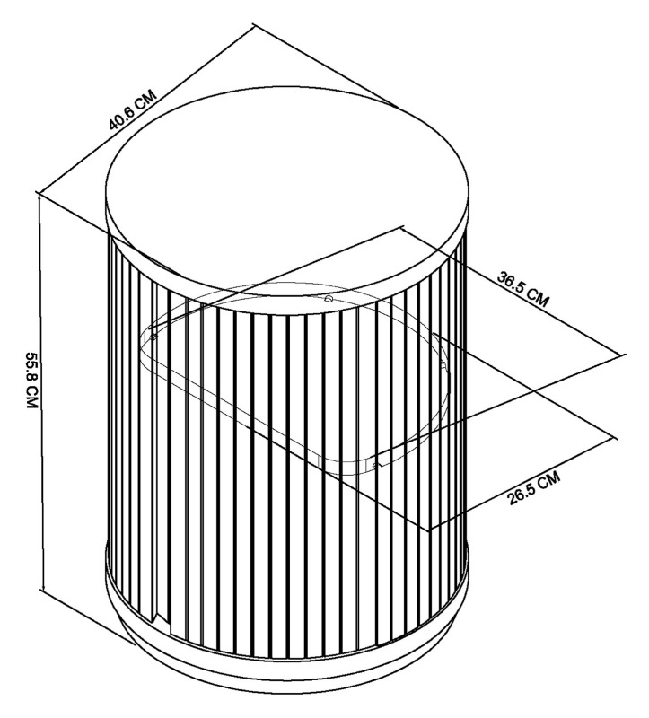 Astra - Grey Oiled Oak Round Lamp Table Specification