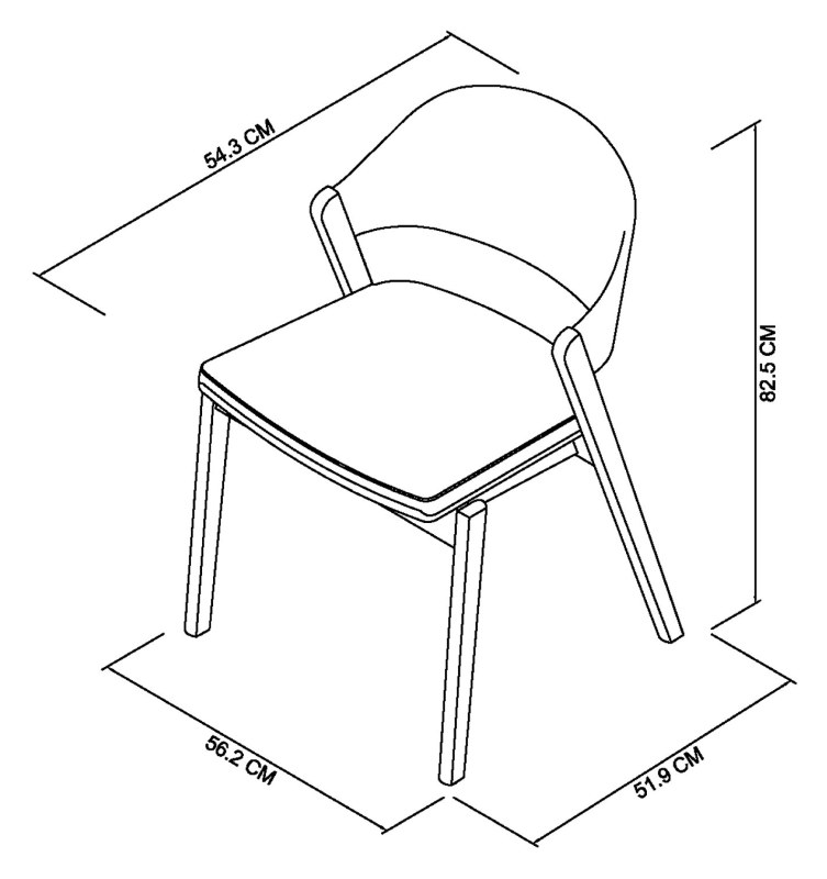 Astra - Grey Oiled Oak Dining Chair in Grey Fabric (Pair) Specification
