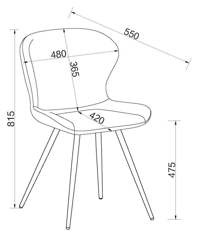 Arlo Dark Grey Faux Leather Dining Chair (Pair) Specification