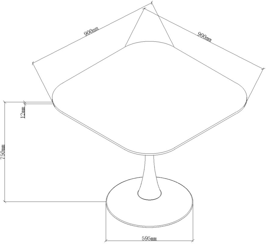 Carter - White Ceramic Square Bistro Table Specification