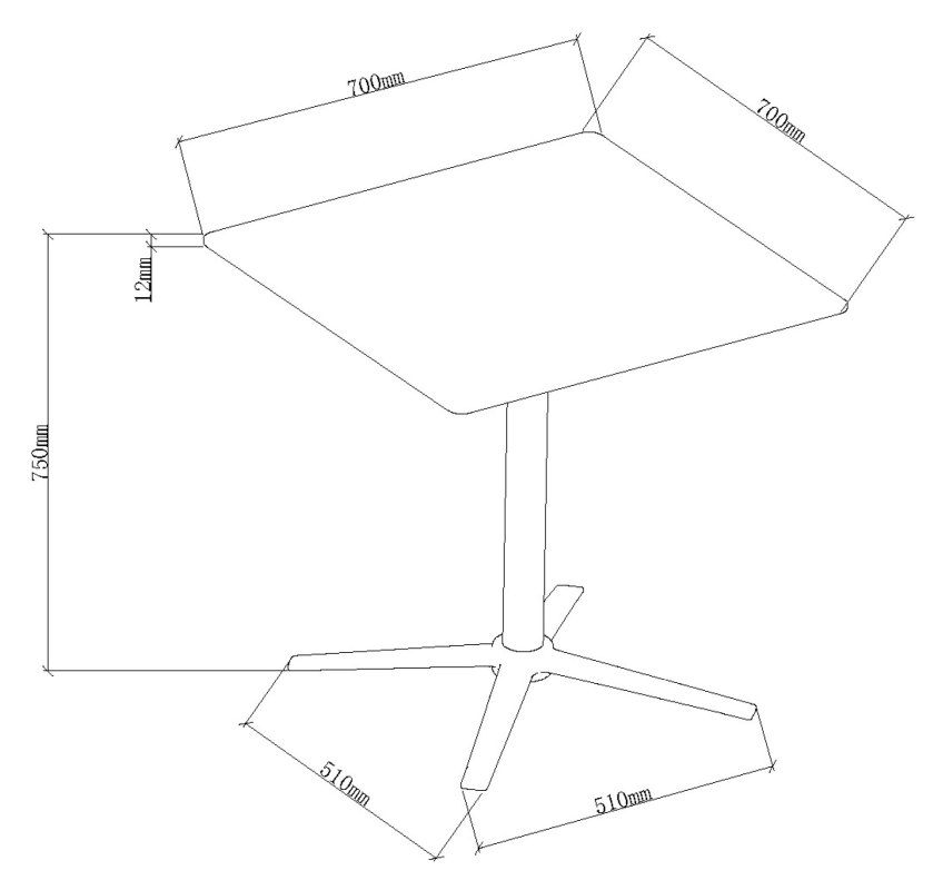 Baxter - White Ceramic Square Bistro Table Specification