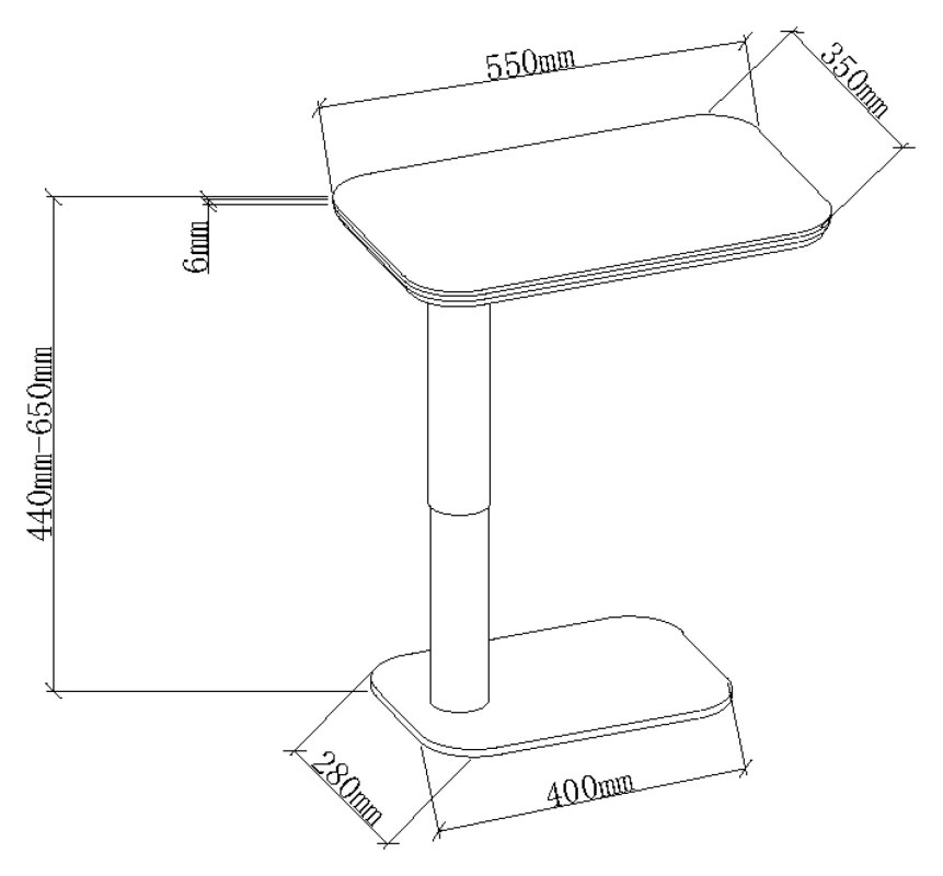 Riley - Grey Ceramic Gas Lift Sofa Table Specification