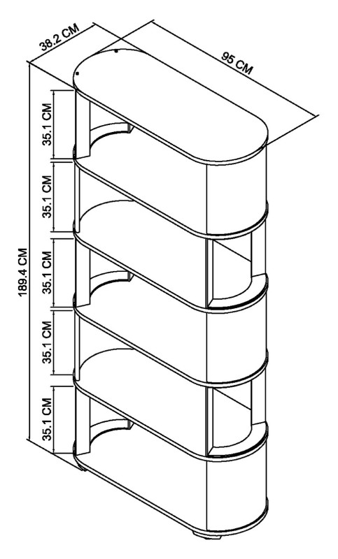 Nova - Grey Oiled Oak Open Display Unit Specification
