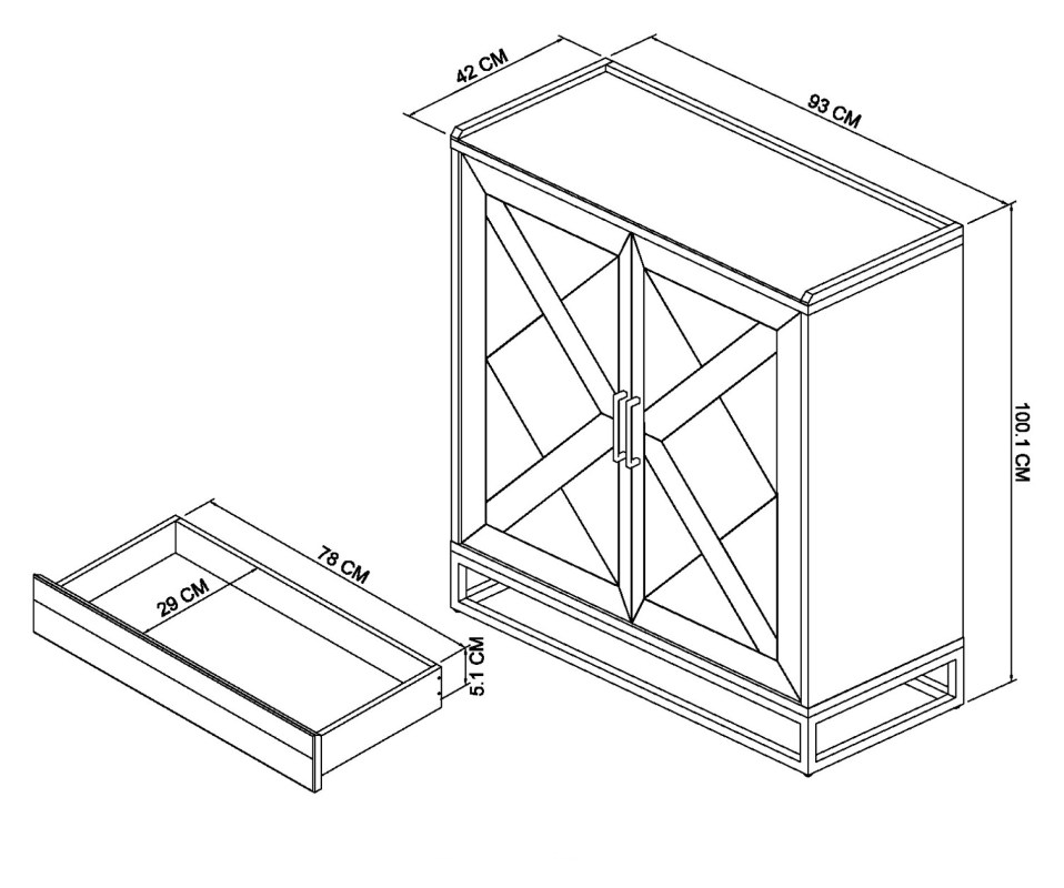 Lowry - Rustic Oak Drinks Cabinet Specification