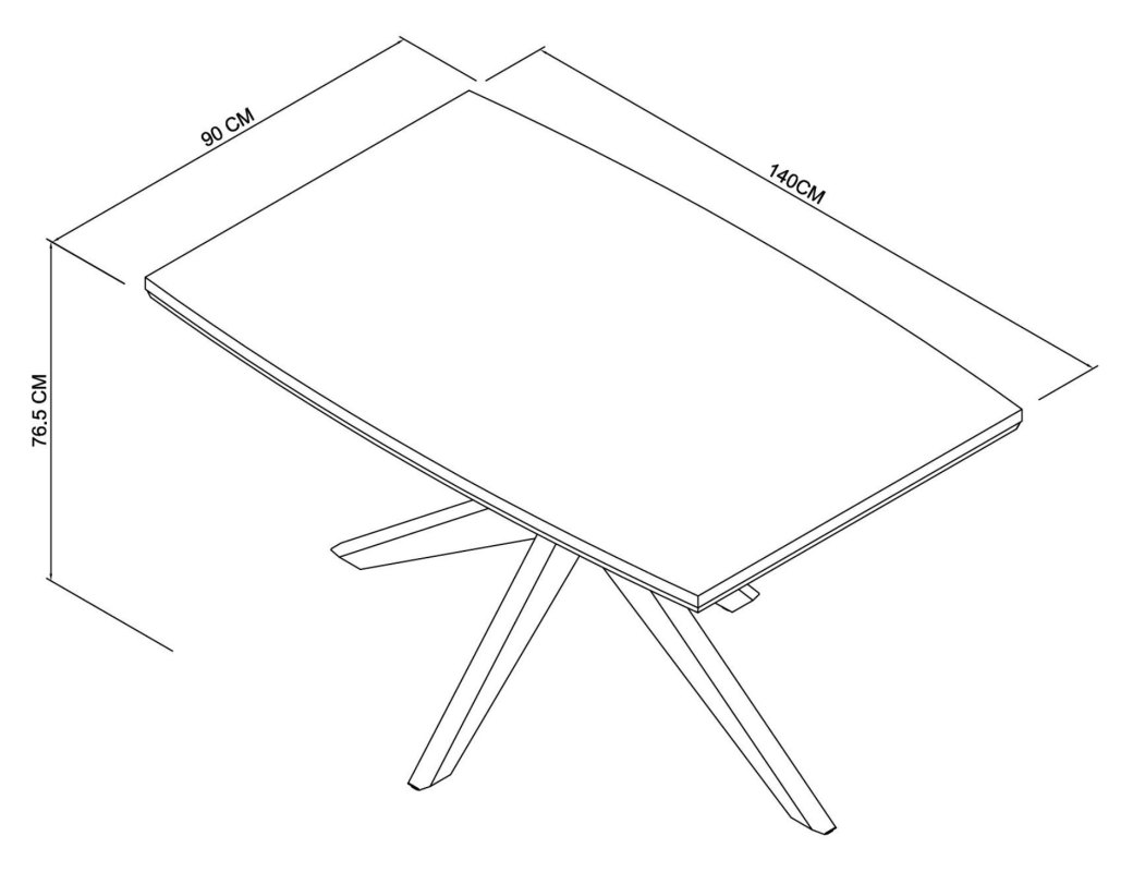 Henley - Oak 4 Seater Table Specification
