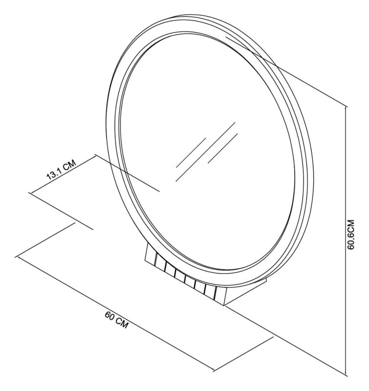Astra - Knotty Oak Vanity Mirror Specification