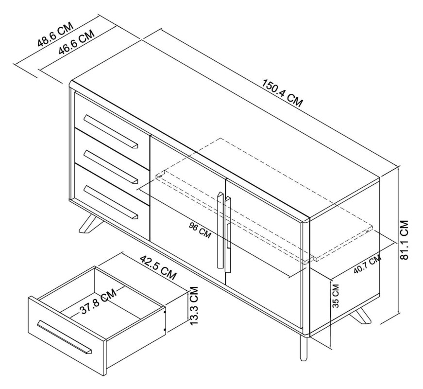 Henley - Oak Wide Sideboard Specification