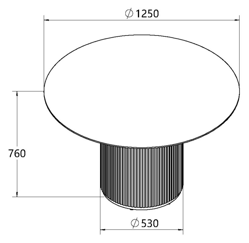 Jorge - Grey Oak Round Dining Table Specification