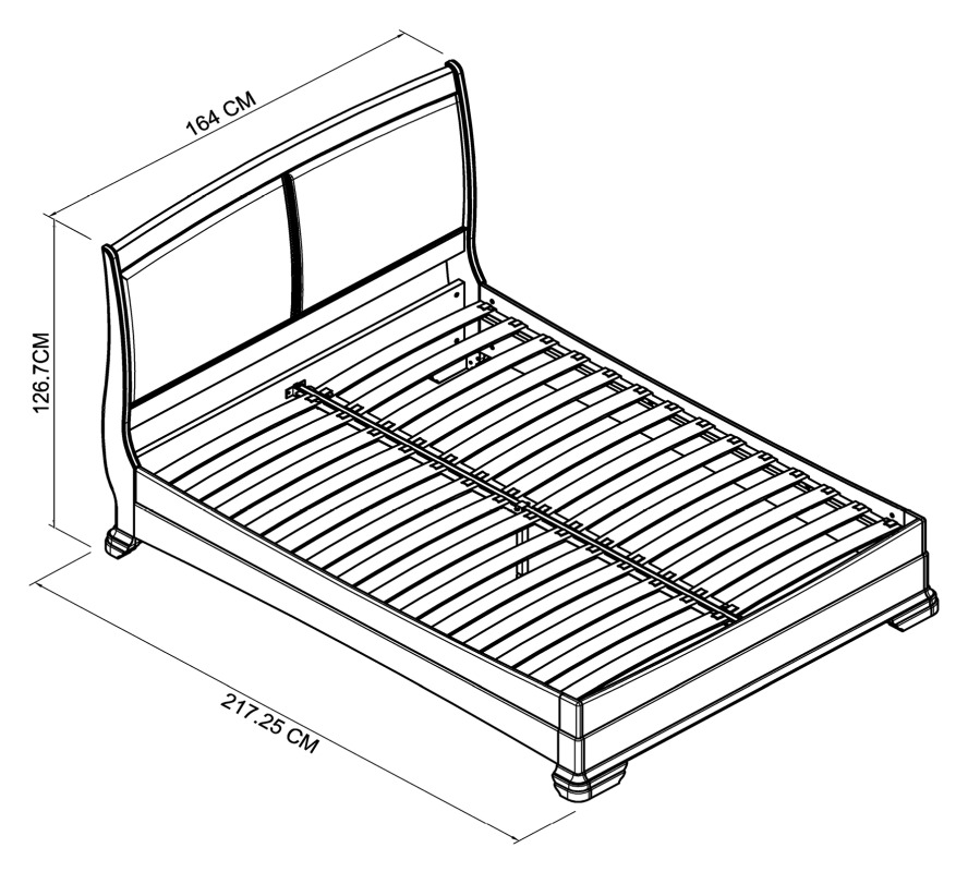 Amara - Blue Grey Pearl Velvet King Bed Frame 150cm Specification