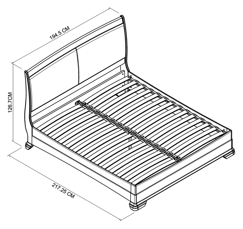 Amara - Blue Grey Pearl Velvet Super King Bed Frame 180cm Specification