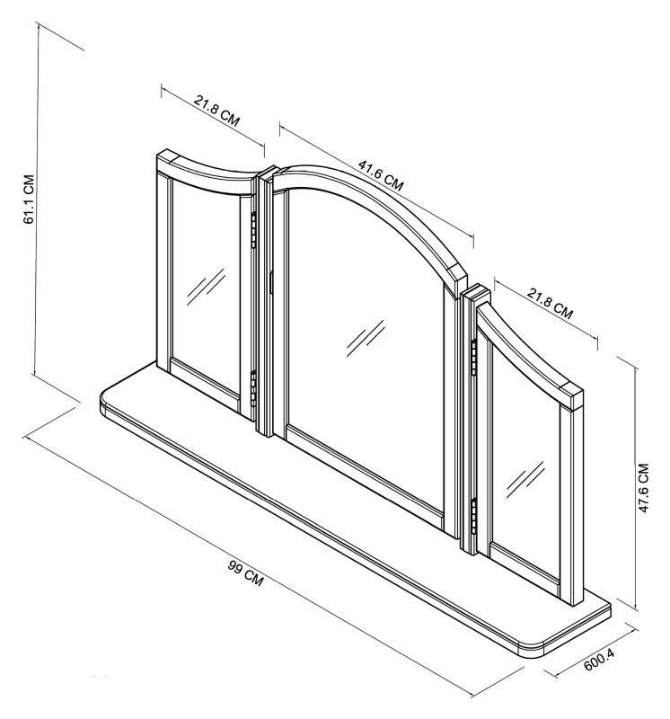 Amara - Blue Grey Vanity Mirror Specification