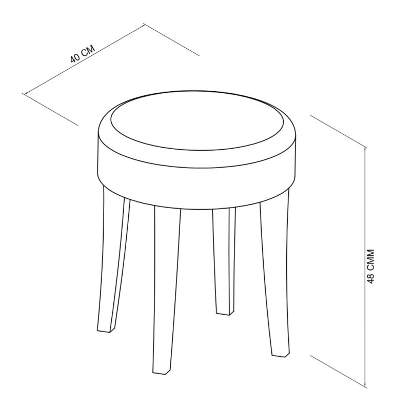 Amara - Blue Grey Vanity Stool in Pearl Velvet Specification