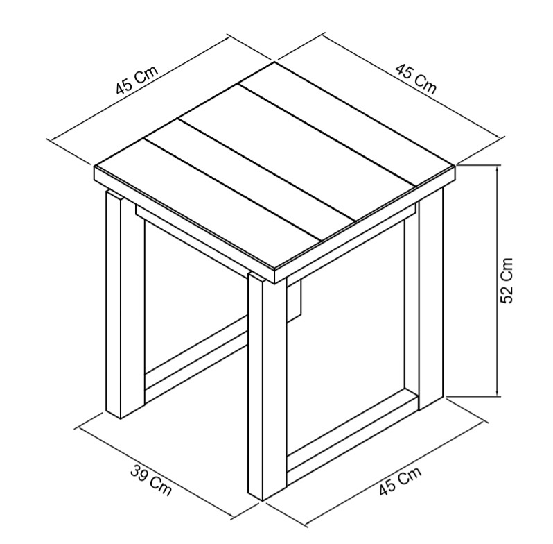 Alto - Rustic Oak Lamp Table Specification