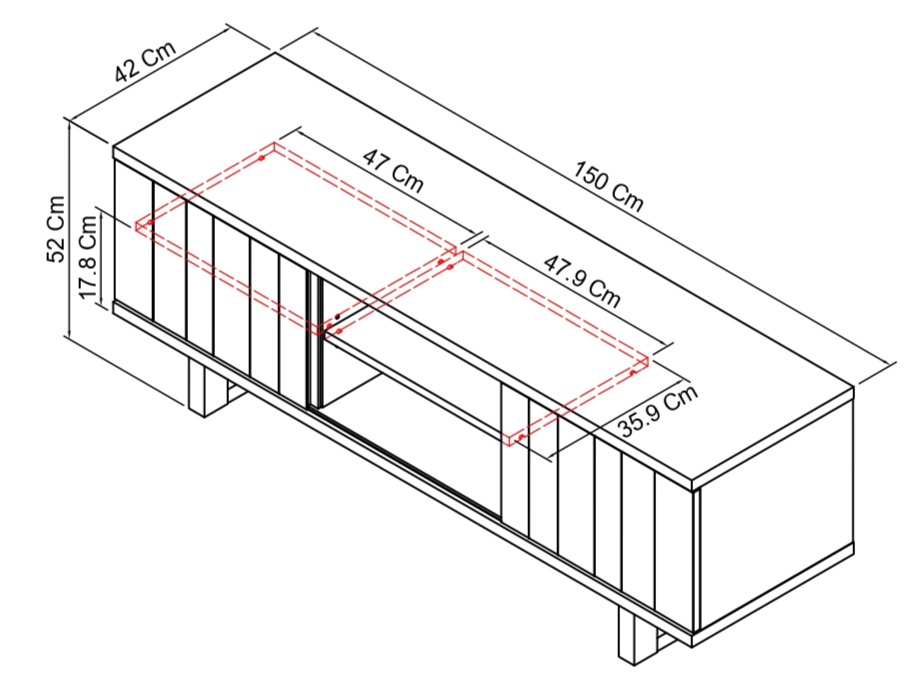 Alto - Rustic Oak Media Unit Specification