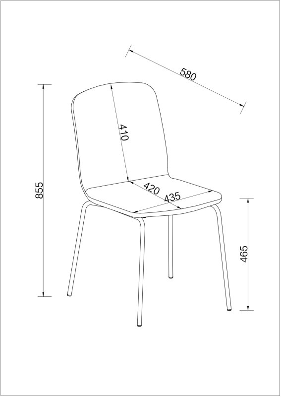Felix - Set of 4 Stackable Chairs in Grey Fabric Specification