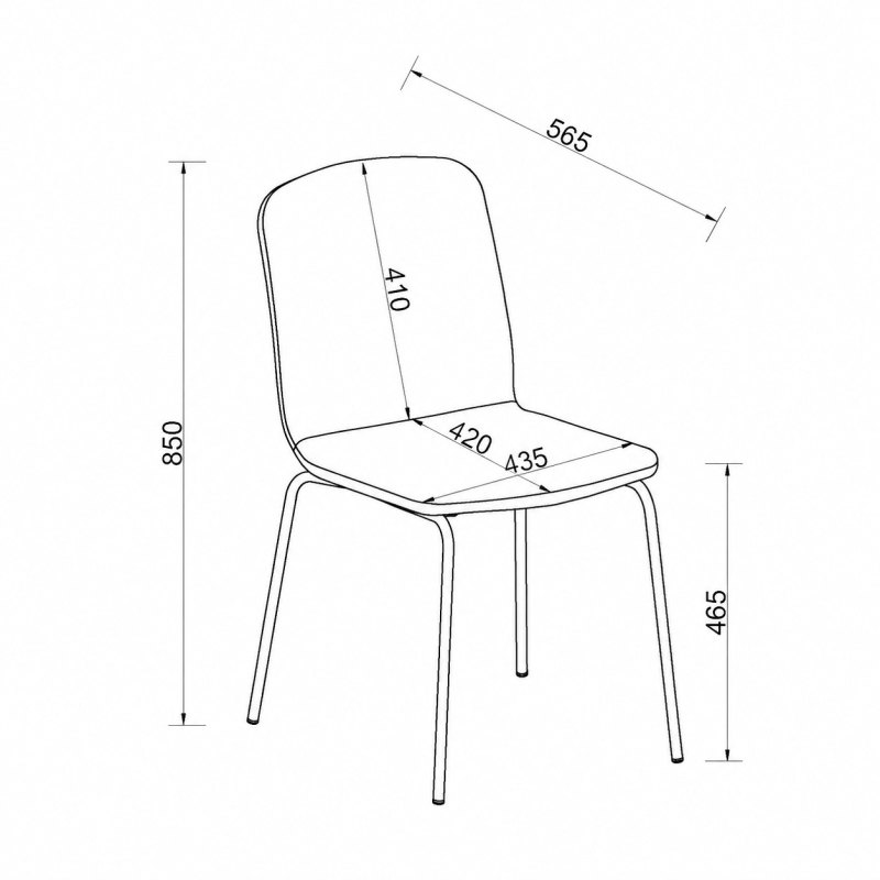 Felix - Set of 4 Stackable Chairs in Grey Fabric Specification