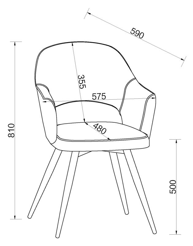 Sterling - Dining Chair in Tan Faux Leather (Pair) Specification