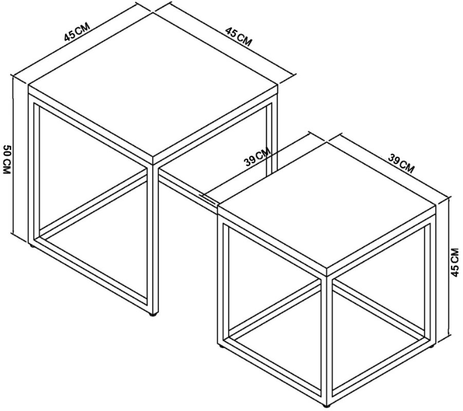 Sofia - Grey Ceramic Nest of Lamp Tables Specification