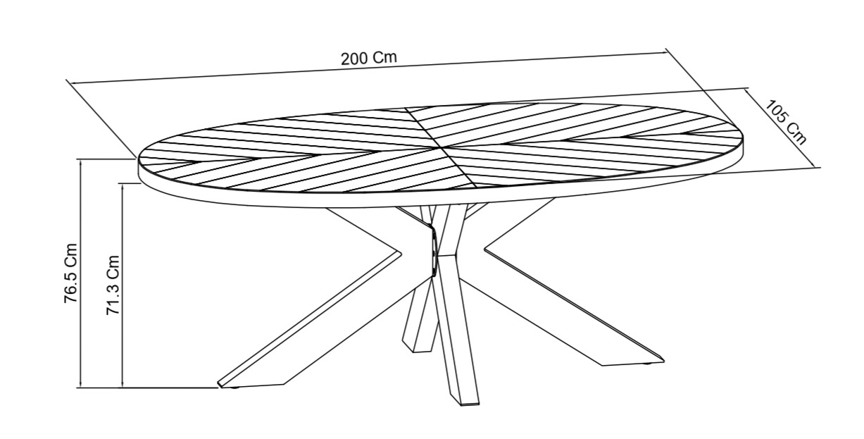 Bosco - Rustic Oak Large 6 Seater Wooden Dining Table Specification