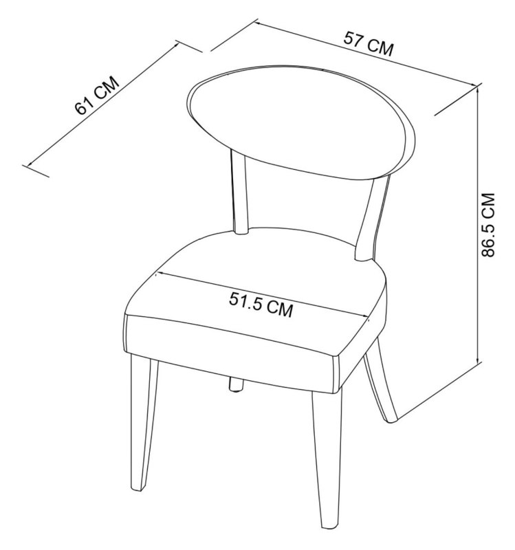 Bosco - Rustic Oak Dining Chair in Green Fabric (Pair) Specification