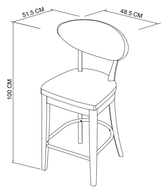 Bosco - Rustic Oak Bar Stool in Oatmeal Fabric (Pair) Specification