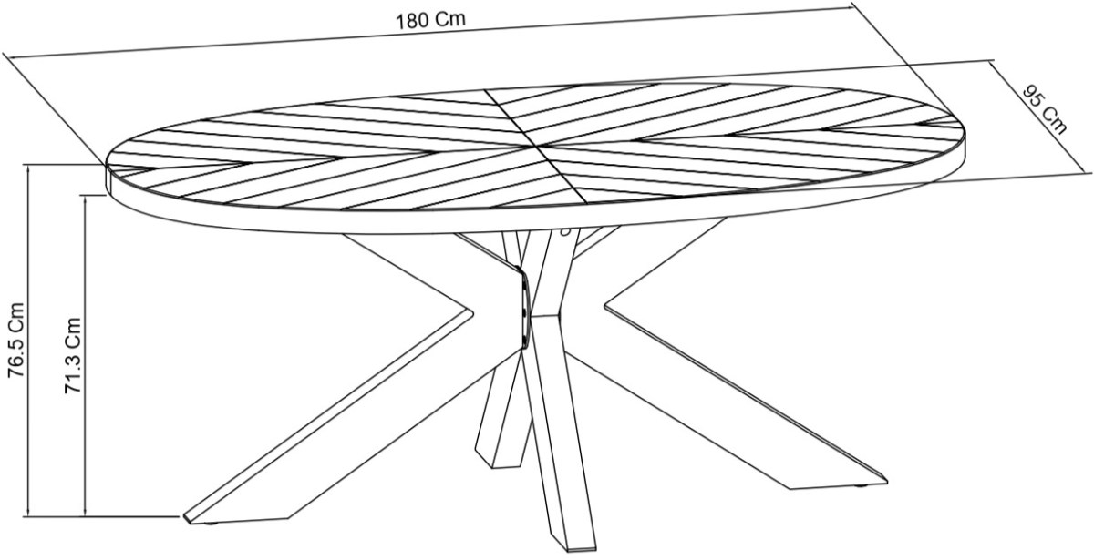 Bosco - Rustic Oak Small 6 Seater Dining Table Specification