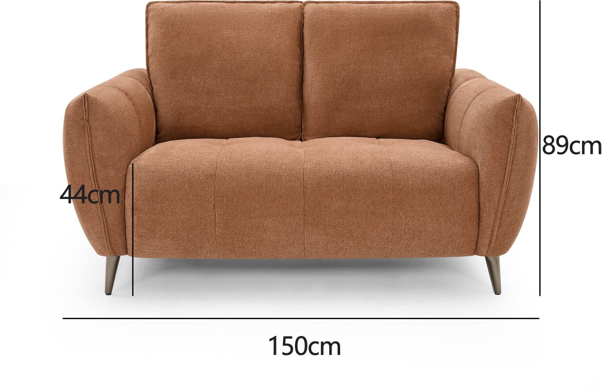 Elara - 2 Seater Sofa in Terracotta Specification