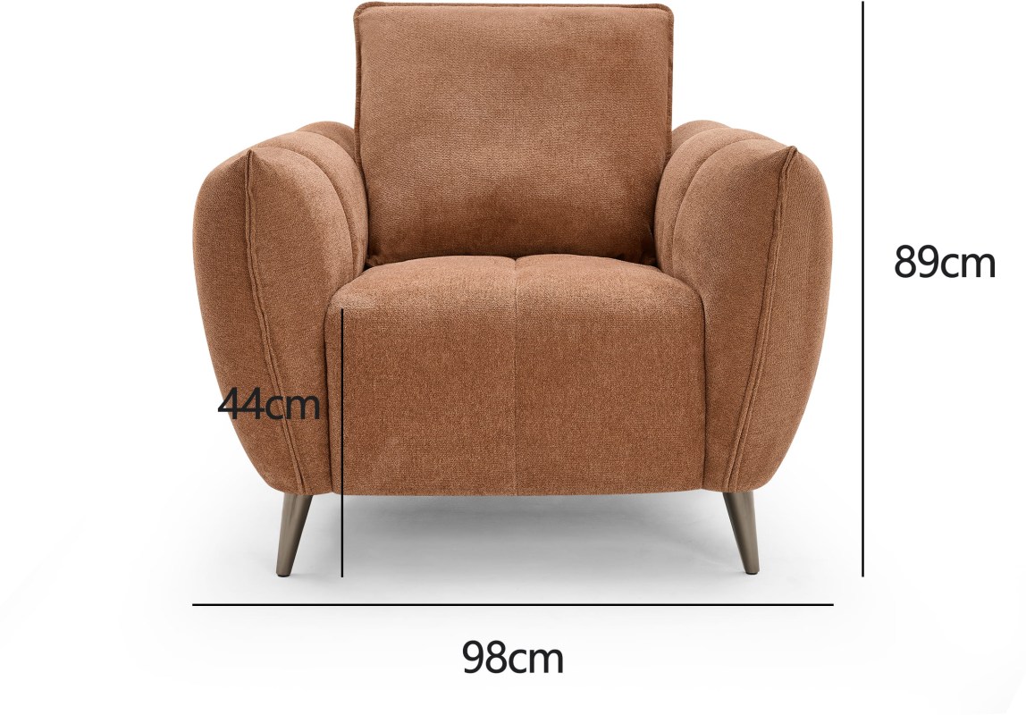 Elara - Armchair in Terracotta Specification