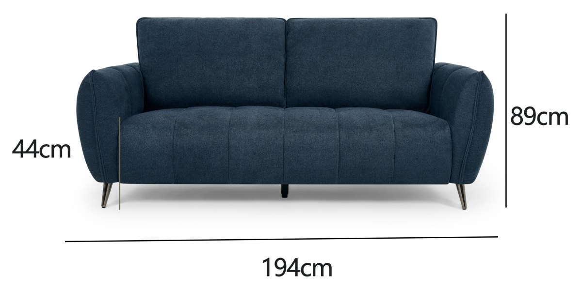 Elara - 3 Seater Sofa in Teal Specification