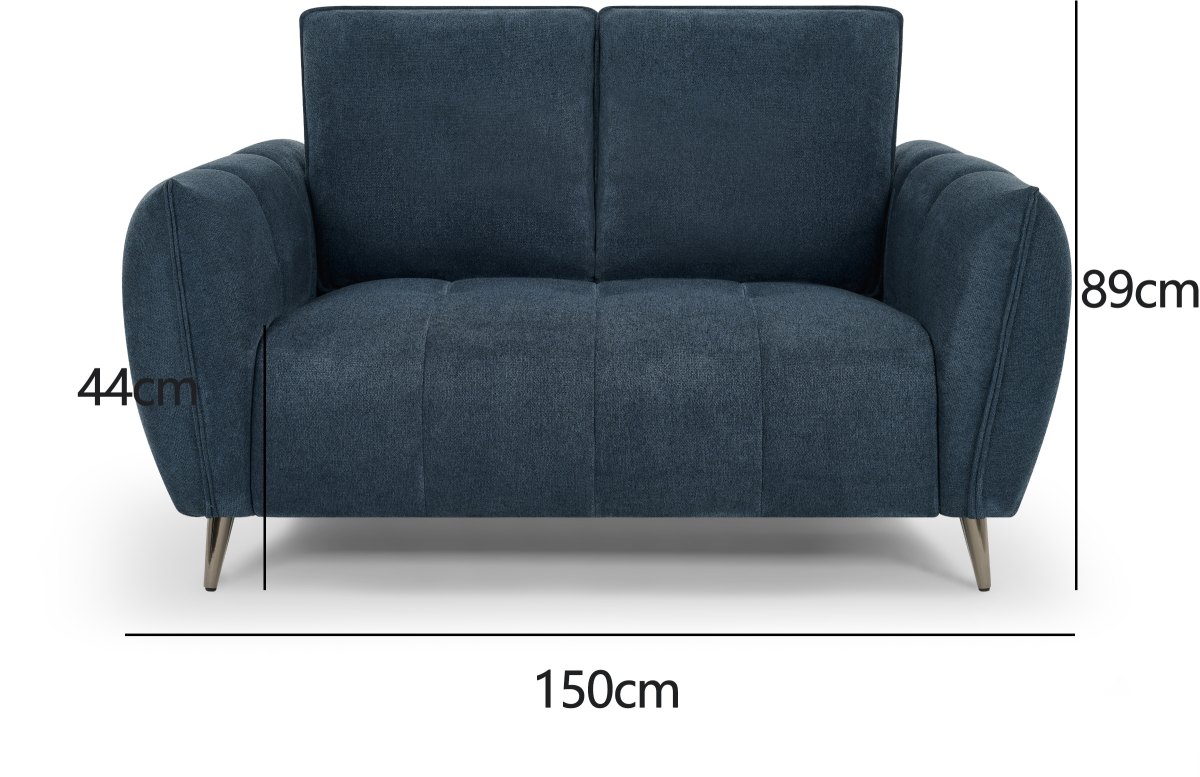 Elara - 2 Seater Sofa in Teal Specification