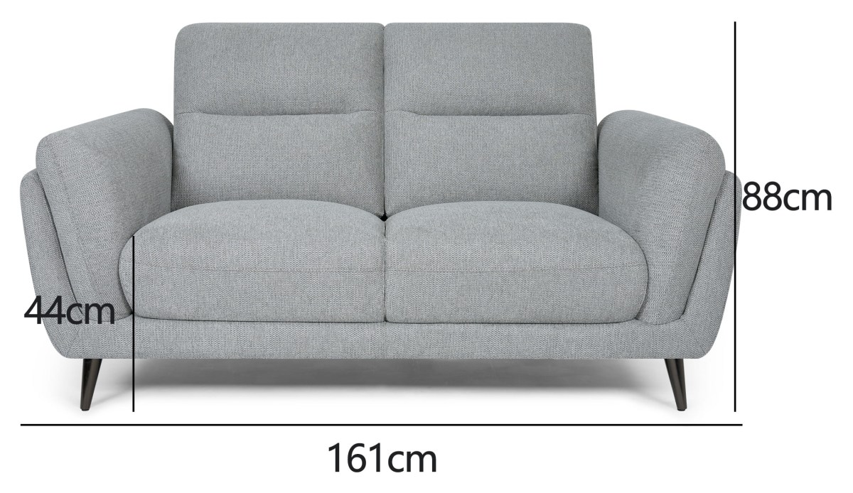 Mara - 2 Seater Sofa in Light Grey Specification