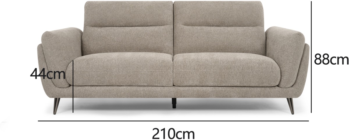 Mara - 3 Seater Sofa in Oatmeal Specification
