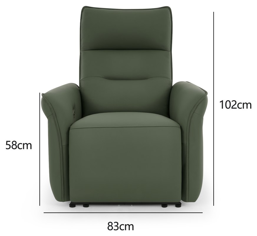 Enzo - Power Recliner Armchair in Green Specification
