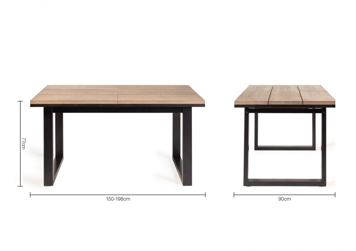 Turner - Weathered Oak 4-6 Seater Extendable Dining Table & 4 Grey Velvet Fontana Dining Chairs Specification